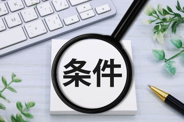 条件の文字を拡大したルーペ
